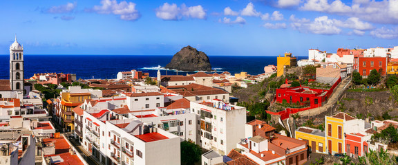 Landmarks and beautiful places of Tenerife - colorful town Garachico, Canary islands