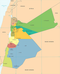 Jordan Map - Detailed Vector Illustration