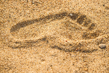 footprint on a beach