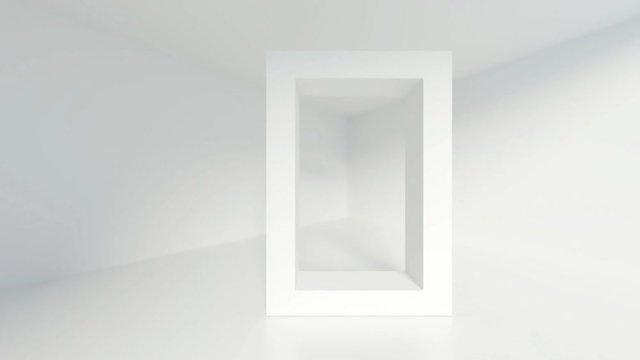 White Hallway Design. 3d Gallery Concept