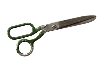 Old Drapers Tailor's Scissors isolated on white background