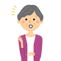 シニア女性　おばあちゃん　気付く