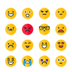 Emoticons set, emoji, smile icons isolated on white