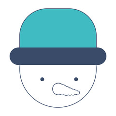 snowman head christmas character icon vector illustration design