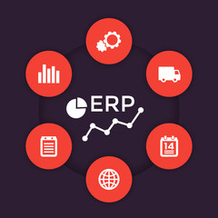 Obraz premium ERP software vector icons