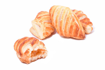 Cookies with apricot filling isolated on white