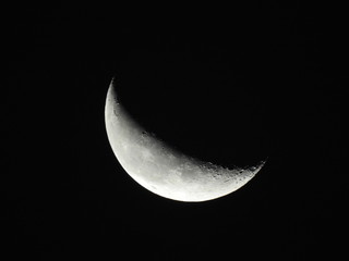Obraz na płótnie Canvas Closeup view of moon movement at night.