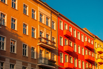 colorful houses at friedrichshain, germany