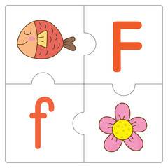 The jigsaw puzzle match words - F