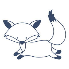 cute fox woodland character vector illustration design