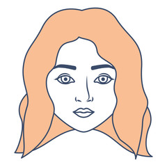 beautiful woman head avatar character vector illustration design