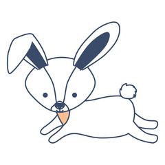 cute rabbit woodland character vector illustration design
