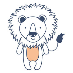 cute lion character icon vector illustration design