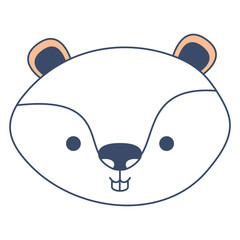 cute beaver woodland character vector illustration design