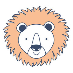 cute lion character icon vector illustration design