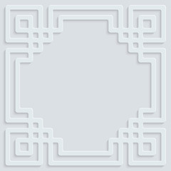 Islamic white frame ornament pattern background
