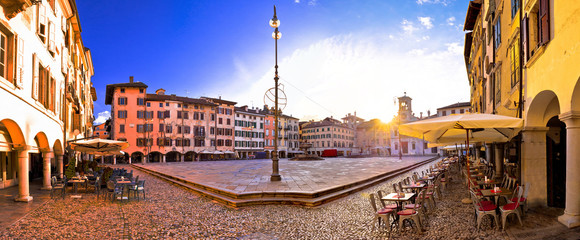 Piazza San Giacomo in Udine sunset panoramic view