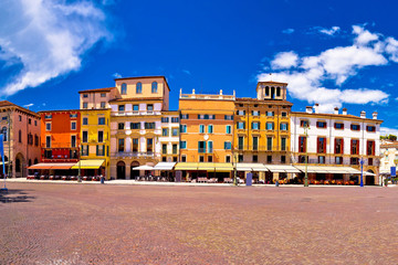 Fototapeta na wymiar Piazza Bra square in Verona colorful view