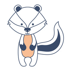 cute skunk woodland character vector illustration design