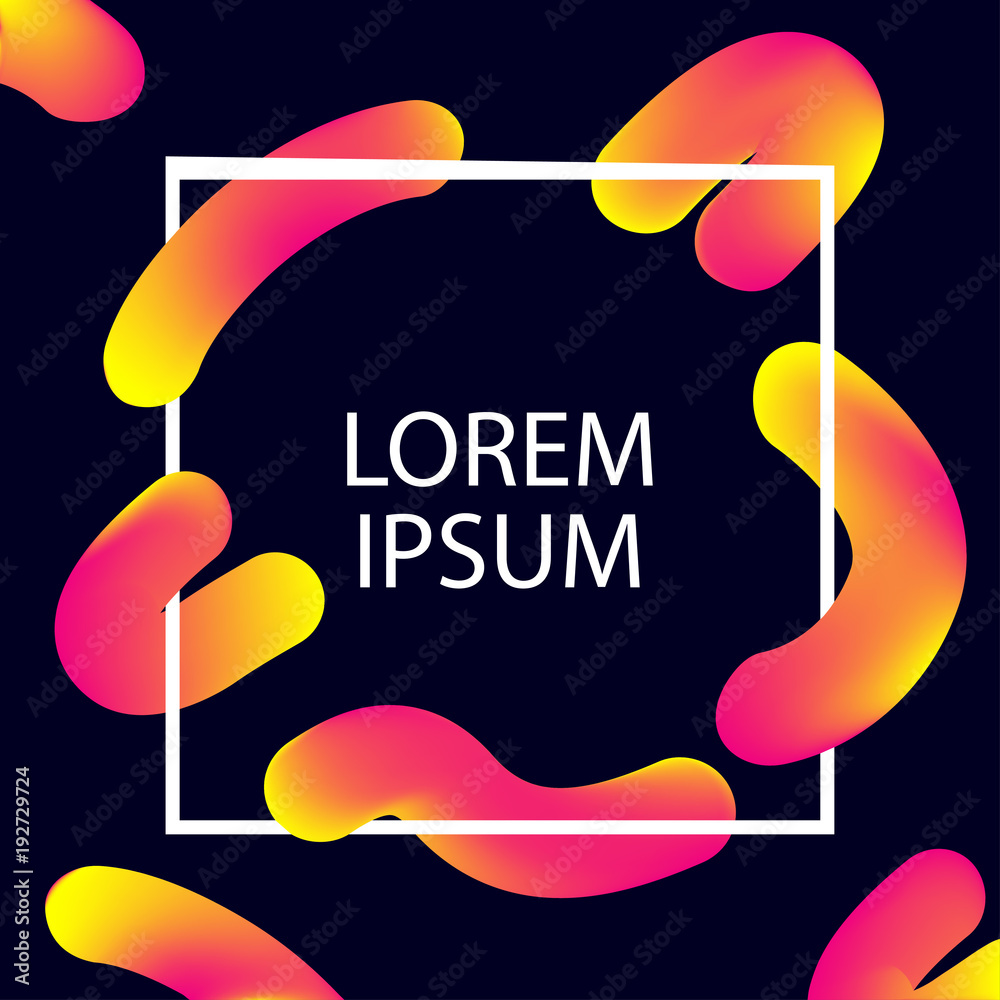Poster abstract liquid colors shapes background. modern design for banner with colorful fluid bubbles. tren