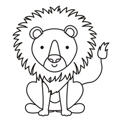 cute lion character icon vector illustration design