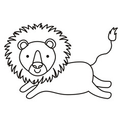 cute lion character icon vector illustration design