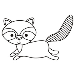 cute skunk woodland character vector illustration design