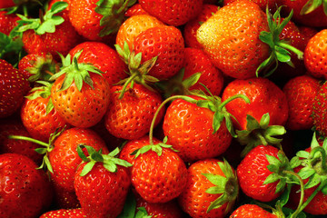 Fresh strawberry as background. Close up, top view, high resolution product