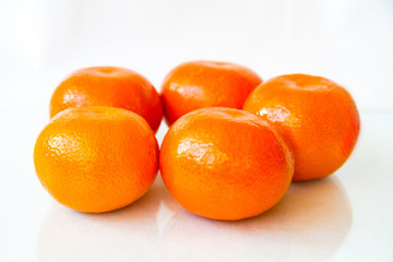 tangerines are red and ripe