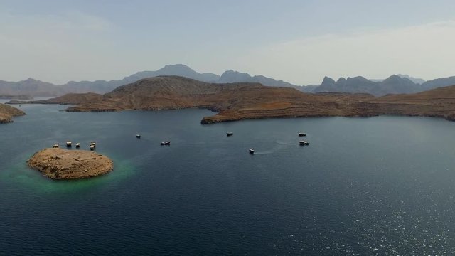  Fly above Khasab Fjords, Oman ( aerial footage )