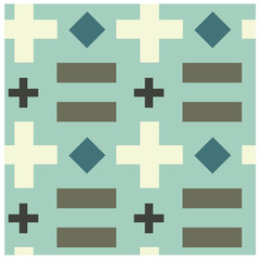 Obraz premium Crosses and rectangles seamless pattern. Design for print, fabric, textile. Seamless wallpaper