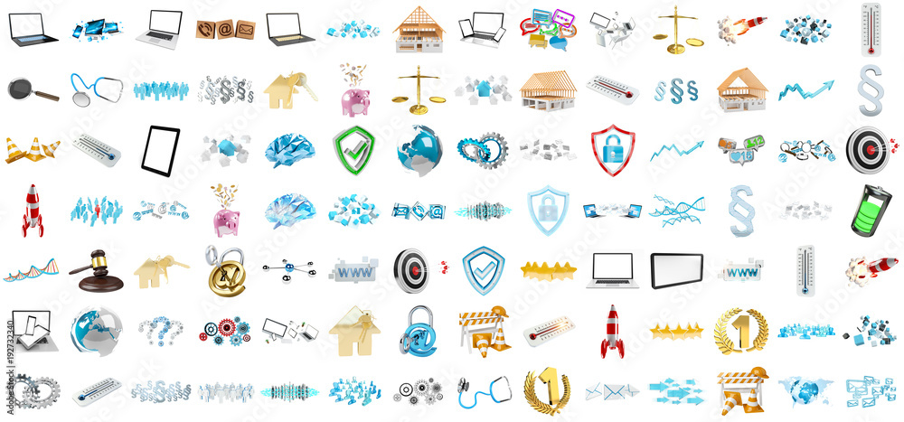 Canvas Prints 3d rendering modern icons