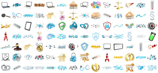 3D rendering modern icons