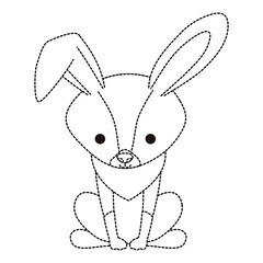 cute rabbit woodland character vector illustration design