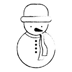 snowman christmas character icon vector illustration design