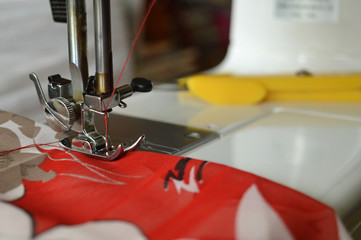 The sewing , material silk technique.