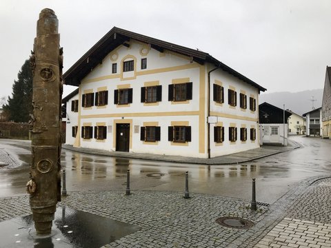 Geburtshaus von Papst Benedikt XVI in Marktl am Inn (Oberbayern, Bayern)