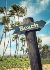 Retro Beach Sign In Hawaii