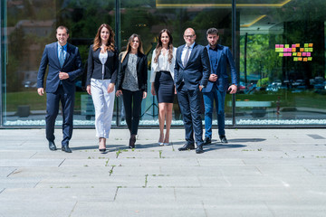 Portrait Of young successfull Business Team Outside Office.