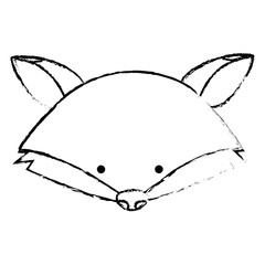 cute fox woodland character vector illustration design
