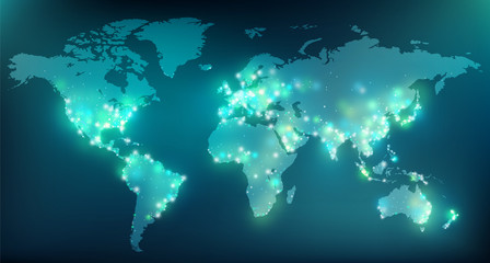 World population map / social network / digitalisation design