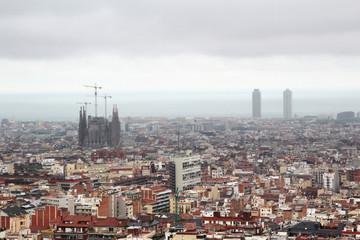 A panoramic view of Barcelona from Guell Park