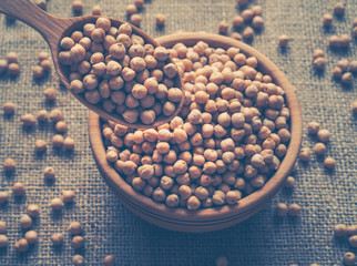 Chickpea beans. Ingredient for healthy vegetarian meals. Toning. 
