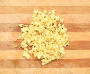 Garlic  on wooden board