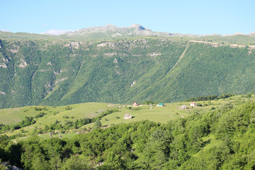 Fototapeta na wymiar Mountain landscapes in terrain of Pluzine, Montenegro 
