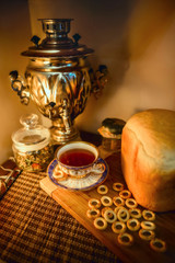 Russian traditional tea with samovar