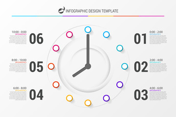 Business concept with clock. Infographic design template