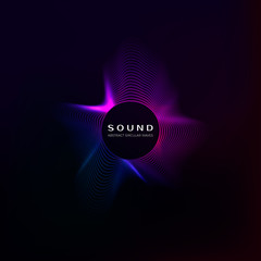 Equalizer concept. Audio wave vibrant effect. Digital color sound curve. Vector illustration