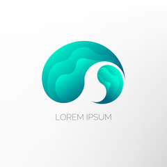 Abstract icon, symbol, vector sign.