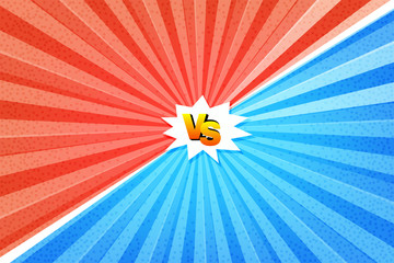Versus letters fight illustration. Vector backdrop.